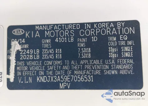 2014 Kia Soul ! z USA, uszkodzony, nr VIN KNDJX3A59E7056531